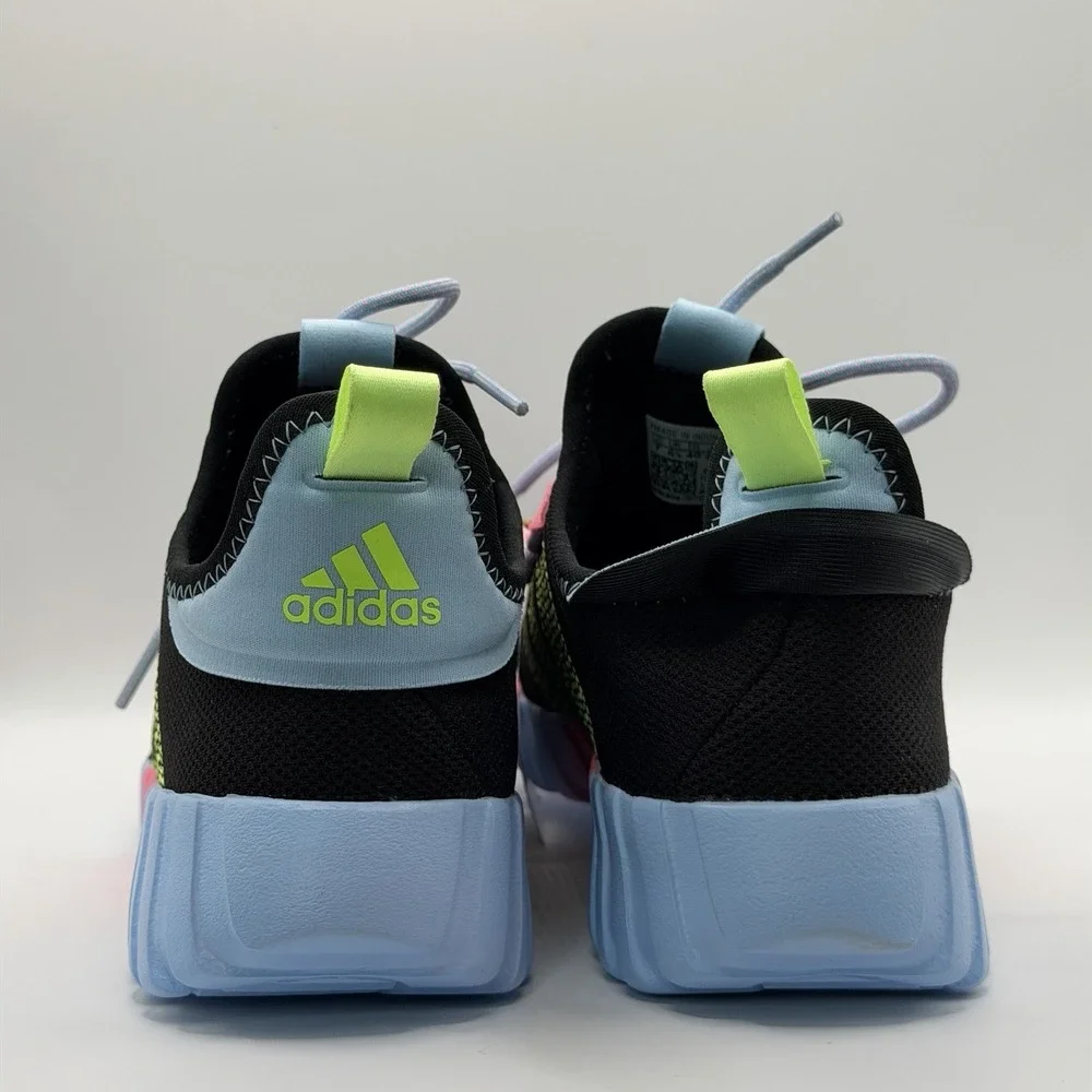 Adidas Kaptir Flow K Athletic Shoes Core Black Pink Yellow Sz 7 JQ7348 New